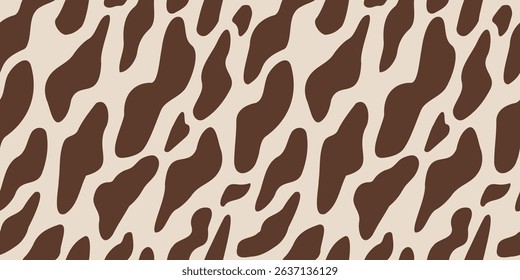 Bold and stylish representation of an abstract animal print design in rich brown and beige hues, ideal for backgrounds, wallpapers, or textile patterns, evoking wild, modern, and unique impressions