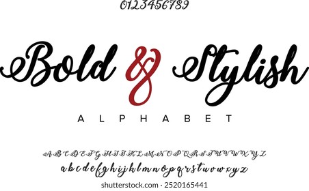 Bold and Stylish vector alphabet font for logo design