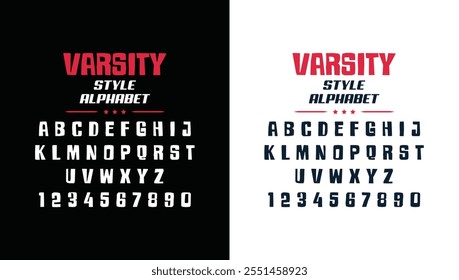 Bold and Stylish Western Varsity Font Alphabet for College Sports Team Logos, Athletic Branding, Baseball, Football, and Basketball Merchandise, T-Shirt Designs, and Custom Retro Apparel