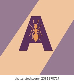 A bold, stylized ant crawls across the letter A, symbolizing teamwork and determination.