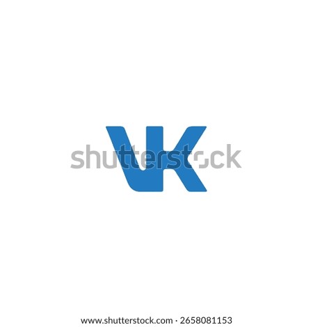Bold, stylized blue VK logo, featuring a stylized V and K.
