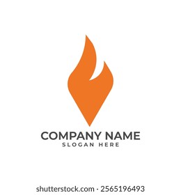 Bold, stylized flame logo in vibrant orange. Conveys heat, energy, and passion. Suitable for businesses in energy, sports, entertainment, or any industry that wants to project a dynamic and powerful i