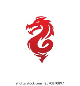 A bold, stylized red dragon logo, perfect for branding or graphic design projects.