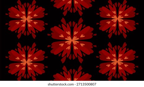 Bold stylized repeating flower motif illustration texture