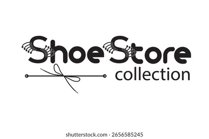Bold, stylized text logo for a shoe store collection, featuring decorative lacing details.