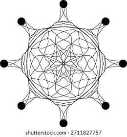 Negrito Simetria Mandala Padrão Arte