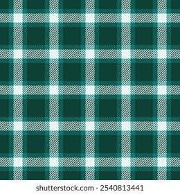 Bold tartan fabric vector, simplicity check textile background. Striped plaid texture pattern seamless in dark and teal colors palette.