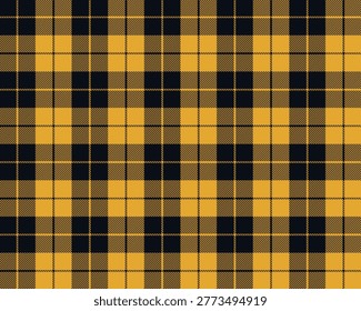 Bold tartan plaid pattern background, mustard yellow and black scottish check seamless pattern for statement shirts, and accessories