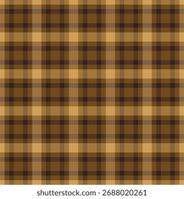 Vector a cuadros de tartán audaz, fondo de tela de patrón adorable. Textura textil a cuadros sensuales sin costuras en la paleta de colores naranja y ámbar.