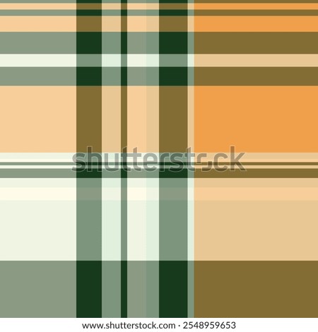 Bold tartan seamless vector, industrial pattern texture check. Youth fabric plaid textile background in amber and pastel colors palette.