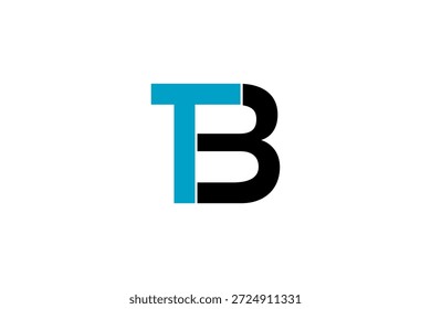 Design arrojado do logotipo TB com iniciais elegantes, simetria abstrata e composição de marca minimalista moderna