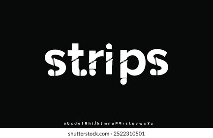 Bold techno typeface, heavy geometric letters in lines style with metal effect, sleek modern logo, sci-fi digital typography, retro-futuristic design, cosmic futurism aesthetic. Vector typeset.