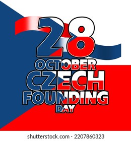 Bold text with czech flag on the back to commemorate Czech Founding Day on October 28