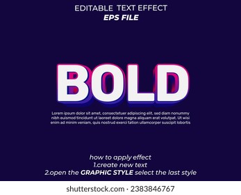 bold text effect, font editable, typography, 3d text. vector template