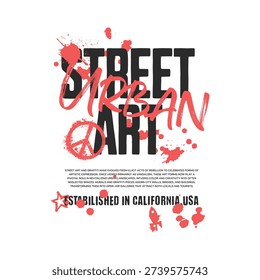 Bold text graphic design featuring 'Street Urban Art' with splash elements and 'Established in California USA'.