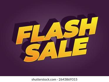 Bold text graphic featuring the words FLASH SALE in vibrant yellow with a shadow effect on a purple background
