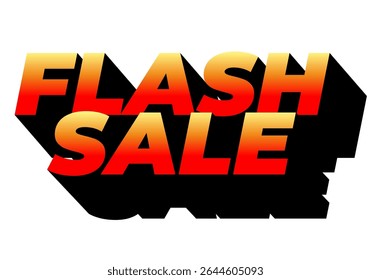 Bold text graphic featuring the words FLASH SALE in a gradient of red and yellow with a shadow effect, suitable for promotional materials