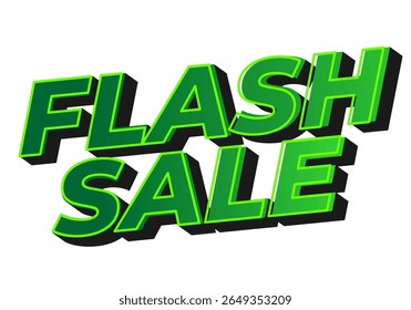 Bold text graphic featuring the words FLASH SALE in vibrant green with a 3D effect, suitable for promotional materials