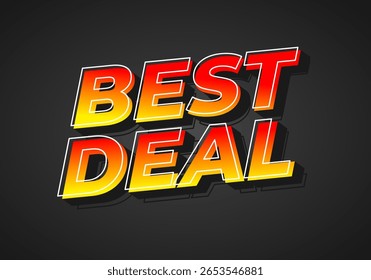 Bold text graphic featuring the words BEST DEAL in a vibrant gradient of red and yellow, set against a dark background