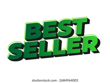 Bold text graphic featuring the words best seller in green with a shadow effect