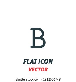 Icono de texto negrita en un estilo plano. Pictograma de ilustración de vector sobre fondo blanco. Símbolo aislado adecuado para concepto móvil, aplicaciones web, infografías, interfaz y diseño de aplicaciones.