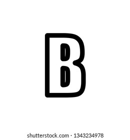 bold text icon from user interface outline collection. Thin line bold text icon isolated on white background.