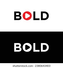 BOLD Text Logo Design. Black and White Logo. Usable for Business Logos. Flat Vector Logo Design Template