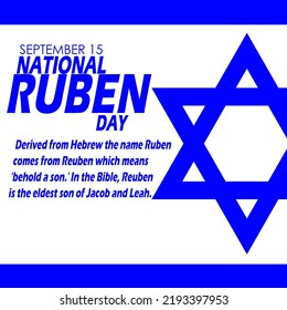 Fette Texte und Sätze unter israelischer Flagge zum Gedenken an den Nationalfeiertag am 15. September