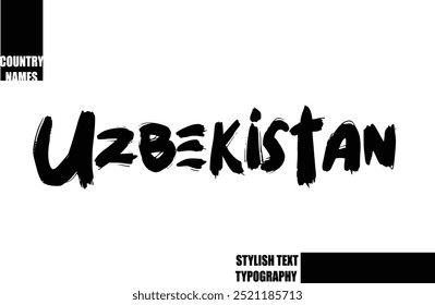 Bold Text Typography Text Country Name Uzbekistan