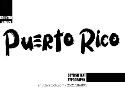 Fett Text Typografie Text Ländername Puerto Rico