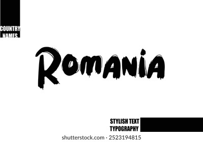 Bold Text Typography Text Country Name Romania