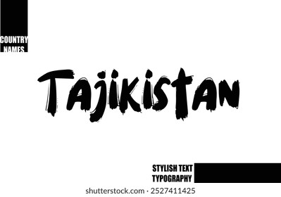 Bold Text Typography Text Country Name Tajikistan