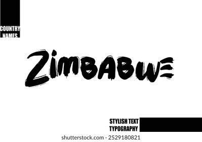 Bold Text Typography Text Country Name Zimbabwe