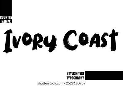 Bold Text Typography Text Country Name Ivory Coast