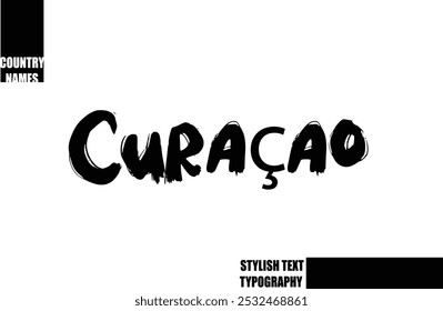 Negrito Texto Tipografia Texto País Nome Curaçao