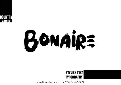 Bold Text Typography Text Country Name Bonaire