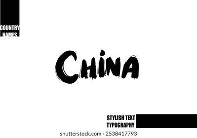 Negrito Texto Tipografia Texto País Nome China