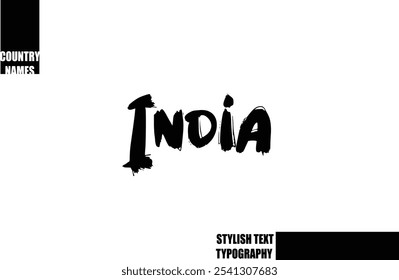 Bold Text Typography Text Country Name India