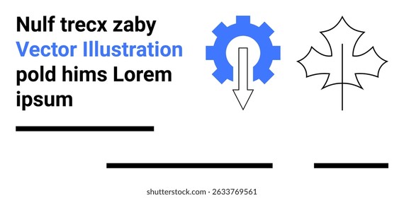 Bold text with varied font weights, gear with arrow in blue, maple leaf outline. Ideal for website headers, educational materials, presentations, brochures, infographics, digital marketing, landing