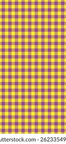 Bold texture seamless fabric, show tartan textile plaid. Hounds tooth vector check background pattern in yellow and purple colors palette.