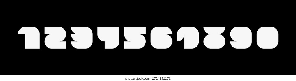 Números de gordura grossa negrito Conjunto de logotipo. 0 1 2 3 4 5 6 7 8 9 Dígitos Numéricos para Tech Sport Team Tournament Startup Creative Anniversary Birthday Jubilee Symbols Signs. Ilustração de vetor