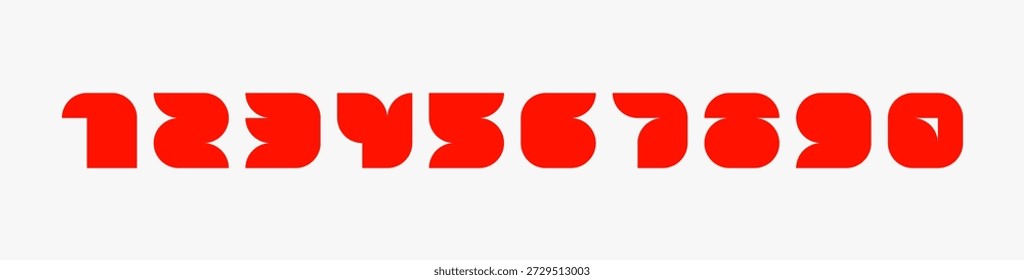 Fett dicke Fettzahlen Logo-Set. 0 1 2 3 4 5 6 7 8 9 Ziffern für Tech Sport Startup Creative Anniversary Geburtstag Jubiläum Symbole Zeichen. Vektorgrafik