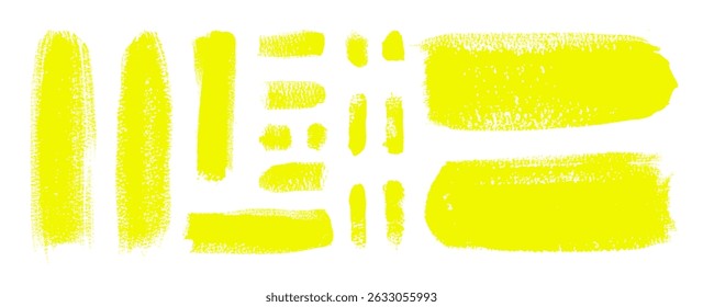 Bold thick vector lines. Rounded yellow speech bubbles. Drawn brushstroke text boxes. Chinese ink calligraphy brushstroke set. Rough grunge gouache paint texture. Sketchy ink rectangular textboxes