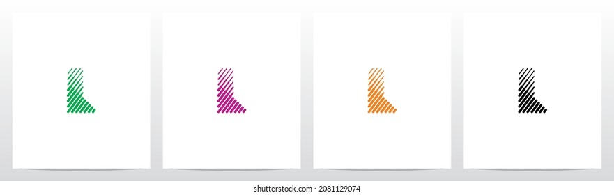 Bold And Thin Diagonal Outlines Letter Logo Design L