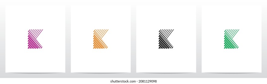 Bold And Thin Diagonal Outlines Letter Logo Design K