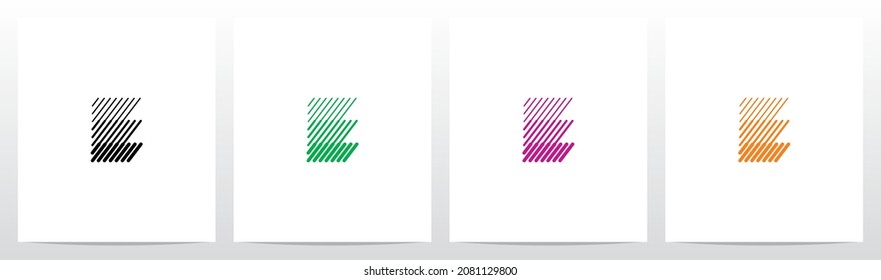 Bold And Thin Diagonal Outlines Letter Logo Design E