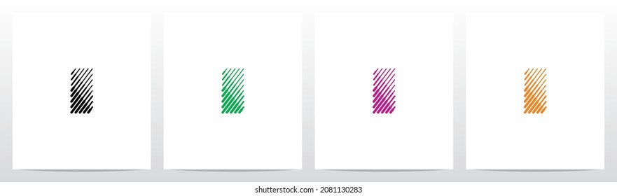 Bold And Thin Diagonal Outlines Letter Logo Design I