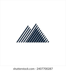 Bold And Thin Diagonal Outlines Letter Logo Design M