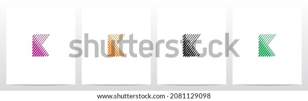 Bold And\
Thin Diagonal Outlines Letter Logo Design\
K