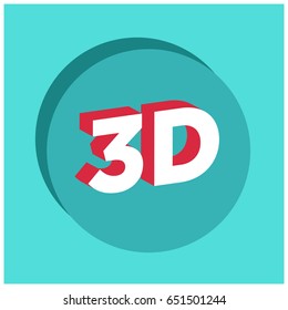Bold Three Dimensional 3D Typography in Red and Blue